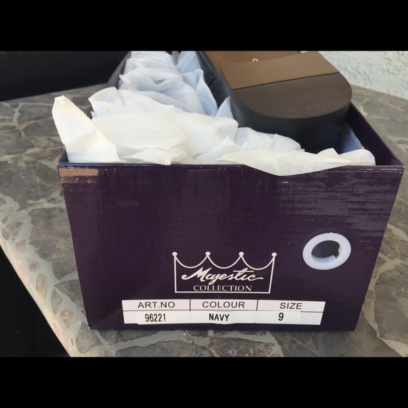 NWT Mens formal slip on leather lining dark navy blue dress shoes - Picture 8 of 12